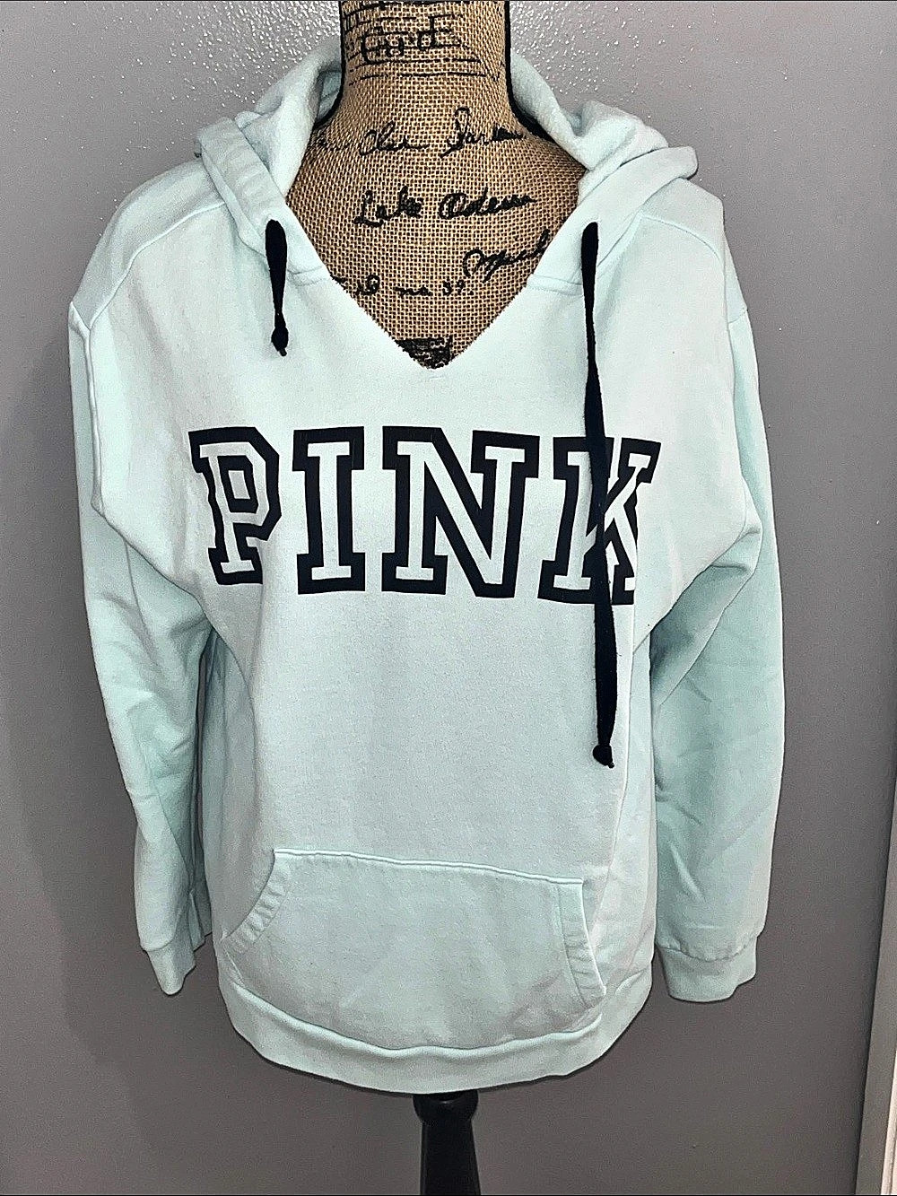 Victoria's Secret PINK Logo Pullover Hoodie in Light Blue